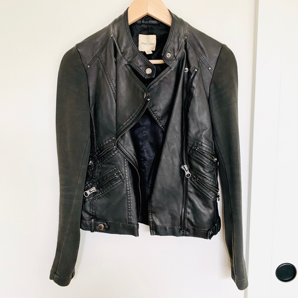 Silence + Noise Vegan Leather Moto Jacket